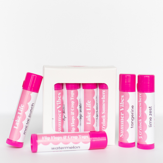 THE SMOOCH SET (Set of four - Mai Tai Punch, Tangerine, Watermelon, Lime Zest) | Lip Balm